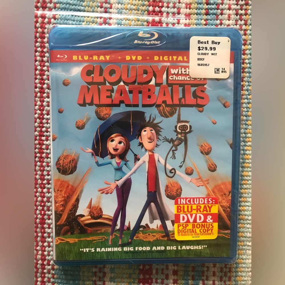 Cloudy with a Chance of Meatballs DVD Sony Animation, BRAND NEW & FACTORY SEALED